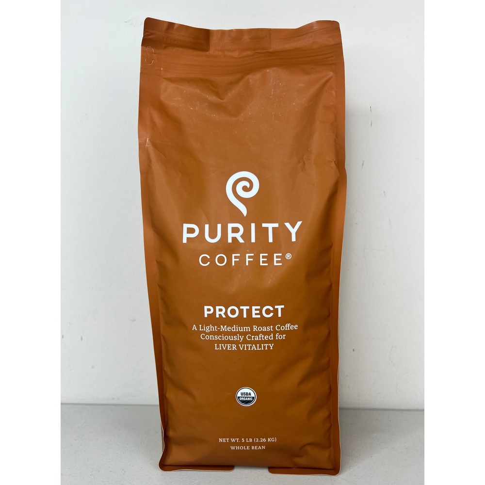 NEW Purity Coffee PROTECT Whole Bean 5lb USDA Organic Coffee EXP 7/2027